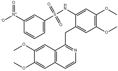 N-[2-[(6,7-dimethoxyisoquinolin-1-yl)methyl]-4,5-dimethoxyphenyl]-3-nitrobenzenesulfonamide Struktur