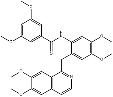 N-[2-[(6,7-dimethoxyisoquinolin-1-yl)methyl]-4,5-dimethoxyphenyl]-3,5-dimethoxybenzamide Struktur