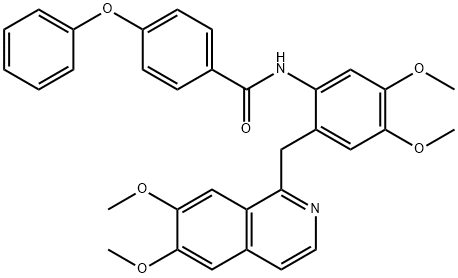 N-[2-[(6,7-dimethoxyisoquinolin-1-yl)methyl]-4,5-dimethoxyphenyl]-4-phenoxybenzamide Struktur