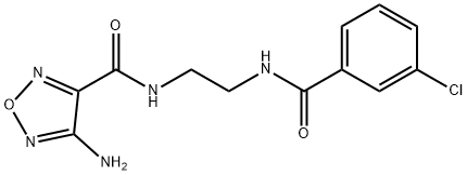 4-amino-N-[2-[(3-chlorobenzoyl)amino]ethyl]-1,2,5-oxadiazole-3-carboxamide Struktur