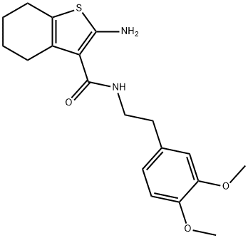 2-amino-N-[2-(3,4-dimethoxyphenyl)ethyl]-4,5,6,7-tetrahydro-1-benzothiophene-3-carboxamide Struktur