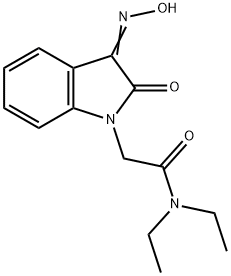 N,N-diethyl-2-[(3E)-3-hydroxyimino-2-oxoindol-1-yl]acetamide Struktur