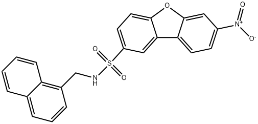 N-(naphthalen-1-ylmethyl)-7-nitrodibenzofuran-2-sulfonamide Struktur