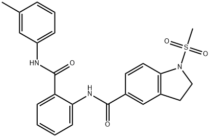 N-[2-[(3-methylphenyl)carbamoyl]phenyl]-1-methylsulfonyl-2,3-dihydroindole-5-carboxamide Struktur