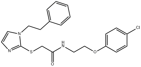 N-[2-(4-chlorophenoxy)ethyl]-2-[1-(2-phenylethyl)imidazol-2-yl]sulfanylacetamide Struktur