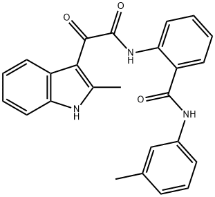 2-[[2-(2-methyl-1H-indol-3-yl)-2-oxoacetyl]amino]-N-(3-methylphenyl)benzamide Struktur