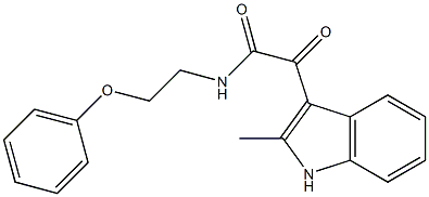 2-(2-methyl-1H-indol-3-yl)-2-oxo-N-(2-phenoxyethyl)acetamide Struktur