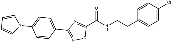 N-[2-(4-chlorophenyl)ethyl]-3-(4-pyrrol-1-ylphenyl)-1,2,4-oxadiazole-5-carboxamide Struktur