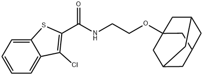 N-[2-(1-adamantyloxy)ethyl]-3-chloro-1-benzothiophene-2-carboxamide Struktur