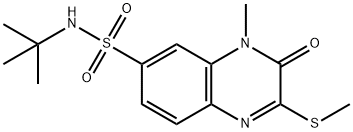 N-tert-butyl-4-methyl-2-methylsulfanyl-3-oxoquinoxaline-6-sulfonamide Struktur