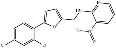 N-[[5-(2,4-dichlorophenyl)furan-2-yl]methyl]-3-nitropyridin-2-amine Struktur