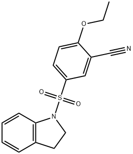 5-(2,3-dihydroindol-1-ylsulfonyl)-2-ethoxybenzonitrile Struktur