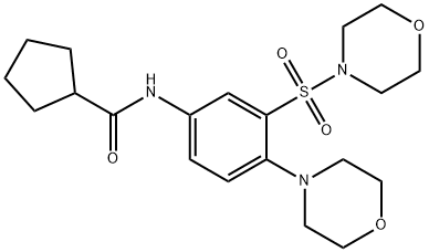 N-(4-morpholin-4-yl-3-morpholin-4-ylsulfonylphenyl)cyclopentanecarboxamide Struktur