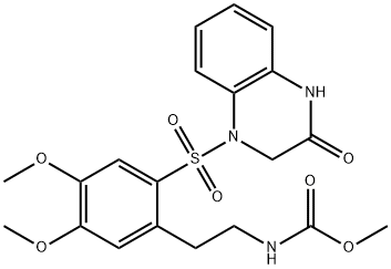 methyl N-[2-[4,5-dimethoxy-2-[(3-oxo-2,4-dihydroquinoxalin-1-yl)sulfonyl]phenyl]ethyl]carbamate Struktur