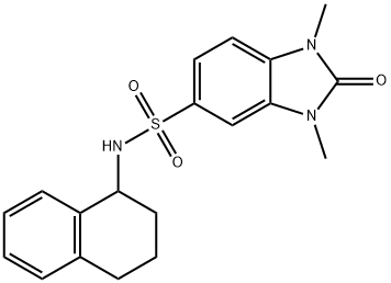 1,3-dimethyl-2-oxo-N-(1,2,3,4-tetrahydronaphthalen-1-yl)benzimidazole-5-sulfonamide Struktur