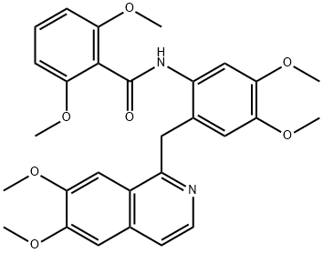 N-[2-[(6,7-dimethoxyisoquinolin-1-yl)methyl]-4,5-dimethoxyphenyl]-2,6-dimethoxybenzamide Struktur