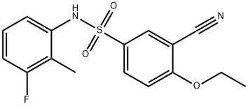 3-cyano-4-ethoxy-N-(3-fluoro-2-methylphenyl)benzenesulfonamide Struktur