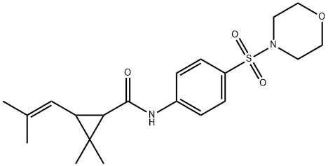 2,2-dimethyl-3-(2-methylprop-1-enyl)-N-(4-morpholin-4-ylsulfonylphenyl)cyclopropane-1-carboxamide Struktur