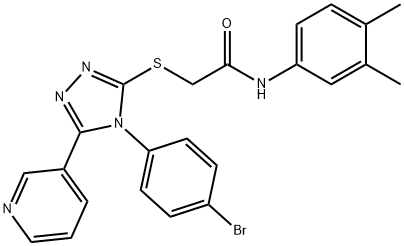 2-[[4-(4-bromophenyl)-5-pyridin-3-yl-1,2,4-triazol-3-yl]sulfanyl]-N-(3,4-dimethylphenyl)acetamide Struktur