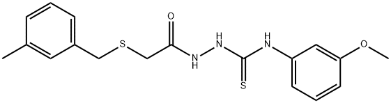 1-(3-methoxyphenyl)-3-[[2-[(3-methylphenyl)methylsulfanyl]acetyl]amino]thiourea Struktur