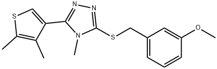 3-(4,5-dimethylthiophen-3-yl)-5-[(3-methoxyphenyl)methylsulfanyl]-4-methyl-1,2,4-triazole Struktur