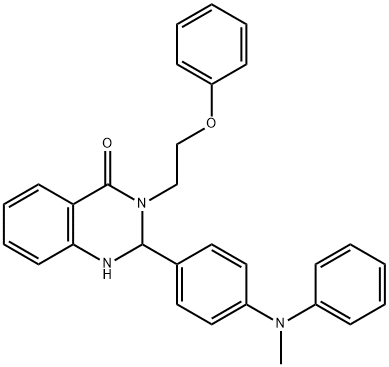 2-[4-(N-methylanilino)phenyl]-3-(2-phenoxyethyl)-1,2-dihydroquinazolin-4-one Struktur