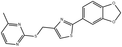 2-(1,3-benzodioxol-5-yl)-4-[(4-methylpyrimidin-2-yl)sulfanylmethyl]-1,3-thiazole Struktur