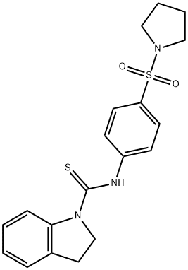 N-(4-pyrrolidin-1-ylsulfonylphenyl)-2,3-dihydroindole-1-carbothioamide Struktur