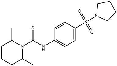 2,6-dimethyl-N-(4-pyrrolidin-1-ylsulfonylphenyl)piperidine-1-carbothioamide Struktur