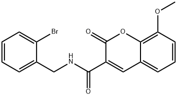 N-[(2-bromophenyl)methyl]-8-methoxy-2-oxochromene-3-carboxamide Struktur