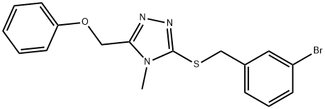 3-[(3-bromophenyl)methylsulfanyl]-4-methyl-5-(phenoxymethyl)-1,2,4-triazole Struktur