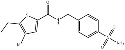 4-bromo-5-ethyl-N-[(4-sulfamoylphenyl)methyl]thiophene-2-carboxamide Struktur