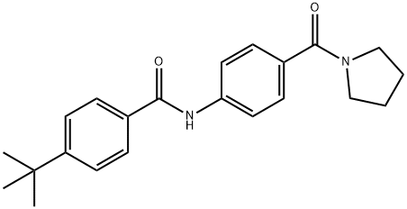 4-tert-butyl-N-[4-(pyrrolidine-1-carbonyl)phenyl]benzamide Struktur