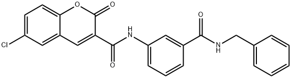 N-[3-(benzylcarbamoyl)phenyl]-6-chloro-2-oxochromene-3-carboxamide Struktur