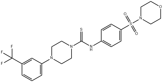 N-(4-morpholin-4-ylsulfonylphenyl)-4-[3-(trifluoromethyl)phenyl]piperazine-1-carbothioamide Struktur