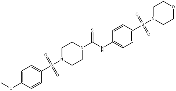 4-(4-methoxyphenyl)sulfonyl-N-(4-morpholin-4-ylsulfonylphenyl)piperazine-1-carbothioamide Struktur