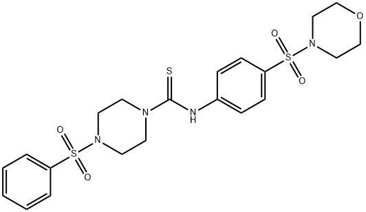 4-(benzenesulfonyl)-N-(4-morpholin-4-ylsulfonylphenyl)piperazine-1-carbothioamide Struktur