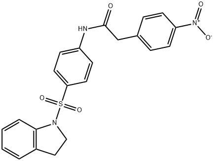 N-[4-(2,3-dihydroindol-1-ylsulfonyl)phenyl]-2-(4-nitrophenyl)acetamide Struktur