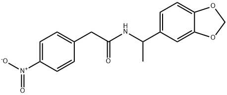 N-[1-(1,3-benzodioxol-5-yl)ethyl]-2-(4-nitrophenyl)acetamide Struktur