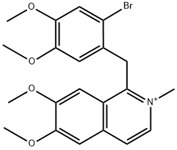 1-[(2-bromo-4,5-dimethoxyphenyl)methyl]-6,7-dimethoxy-2-methylisoquinolin-2-ium Struktur