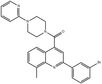 [2-(3-bromophenyl)-8-methylquinolin-4-yl]-(4-pyridin-2-ylpiperazin-1-yl)methanone Struktur