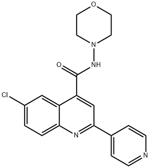 6-chloro-N-morpholin-4-yl-2-pyridin-4-ylquinoline-4-carboxamide Struktur