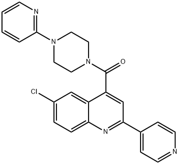 (6-chloro-2-pyridin-4-ylquinolin-4-yl)-(4-pyridin-2-ylpiperazin-1-yl)methanone Struktur