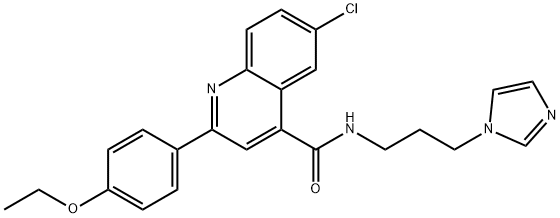 6-chloro-2-(4-ethoxyphenyl)-N-(3-imidazol-1-ylpropyl)quinoline-4-carboxamide Struktur