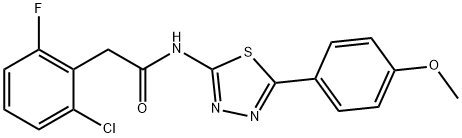 2-(2-chloro-6-fluorophenyl)-N-[5-(4-methoxyphenyl)-1,3,4-thiadiazol-2-yl]acetamide Struktur