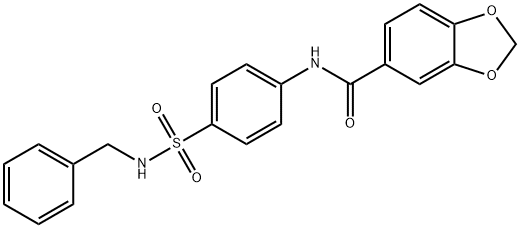 N-[4-(benzylsulfamoyl)phenyl]-1,3-benzodioxole-5-carboxamide Struktur