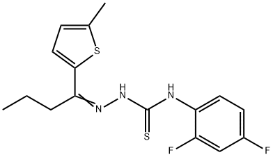 1-(2,4-difluorophenyl)-3-[(E)-1-(5-methylthiophen-2-yl)butylideneamino]thiourea Struktur