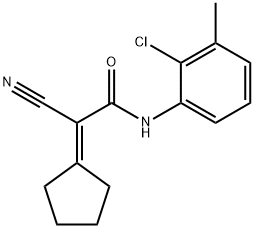 N-(2-chloro-3-methylphenyl)-2-cyano-2-cyclopentylideneacetamide Struktur