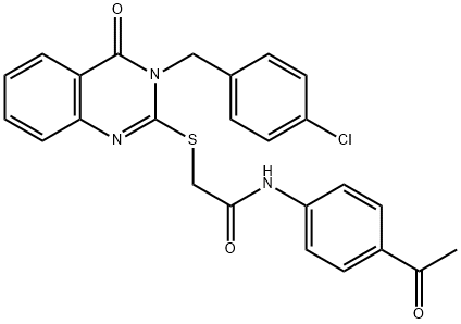 N-(4-acetylphenyl)-2-[3-[(4-chlorophenyl)methyl]-4-oxoquinazolin-2-yl]sulfanylacetamide Struktur