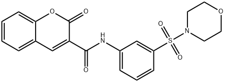 N-(3-morpholin-4-ylsulfonylphenyl)-2-oxochromene-3-carboxamide Struktur